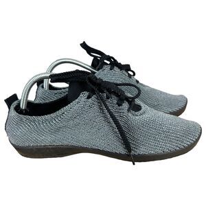 A'rcopedico Grey Knit Crochet Lace Up Sneakers Men's Size EU 42 US 9-9.5